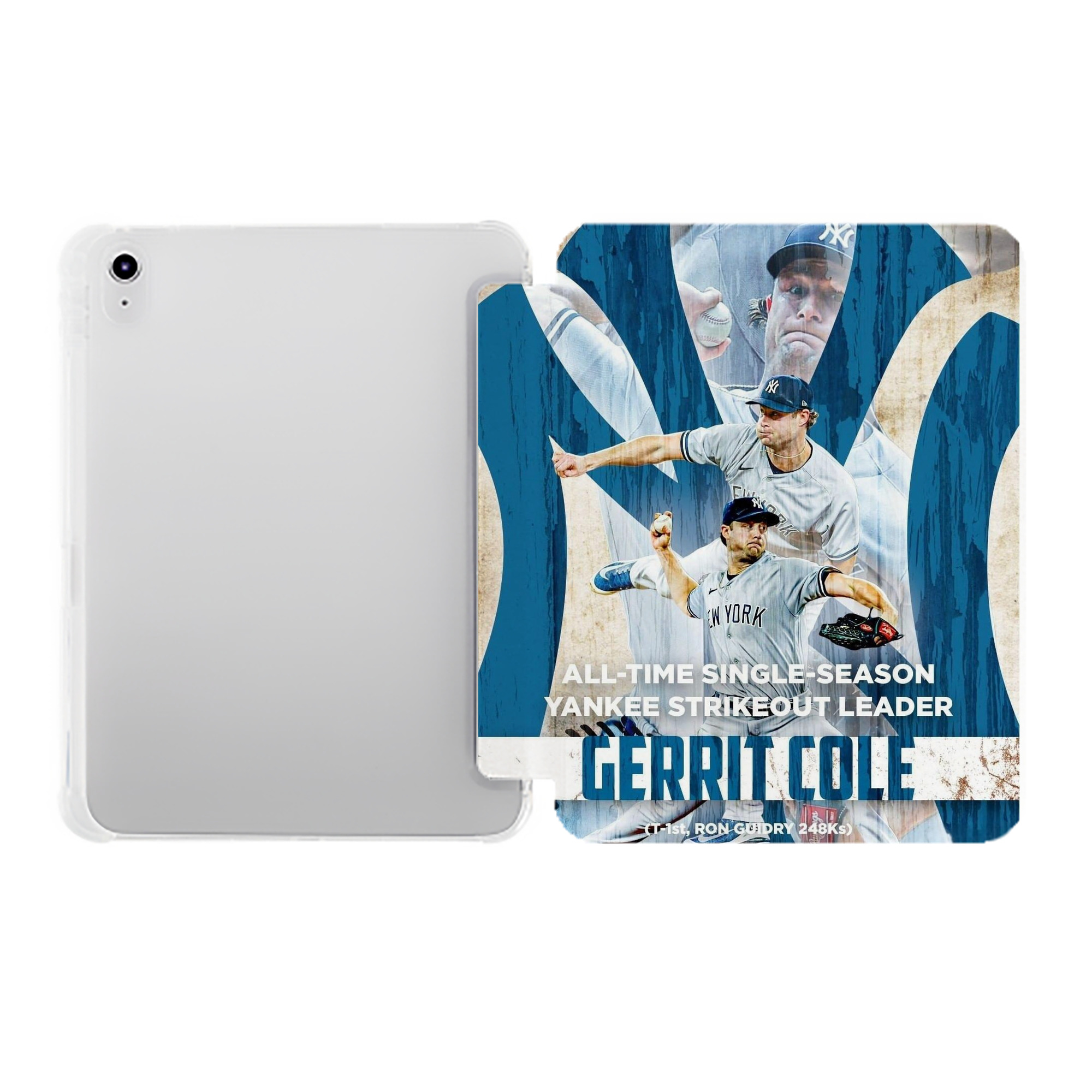 Gerrit Cole 25 Premium Tri-Fold PU Leather & Silicone IPad Case With Pencil Slot – Fits 9.5,10.5,10.9 – Adjustable Stand, Slim, Protective